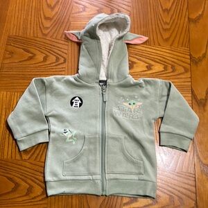STAR WARS The Mandalorian Fleece Zip Up Hoodie Jacket Toddler 24M Months NEW